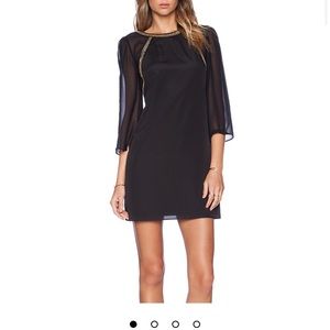 Black Flutter Sleeve Blackless Shift Dress